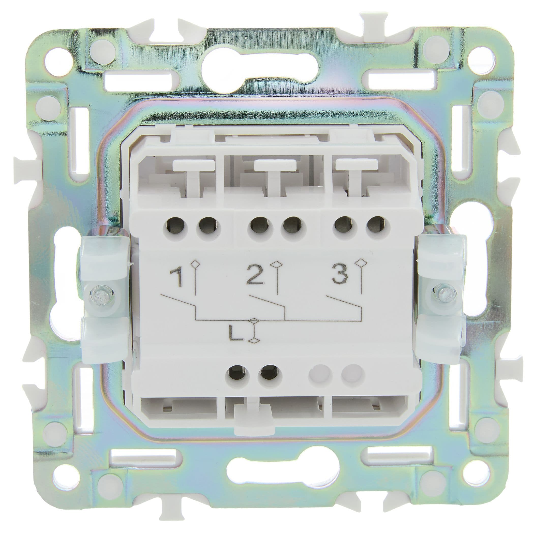 IEK SKANDY Серый Выключатель 3-клавишный 10А SK-V11Gr — миниатюра 3