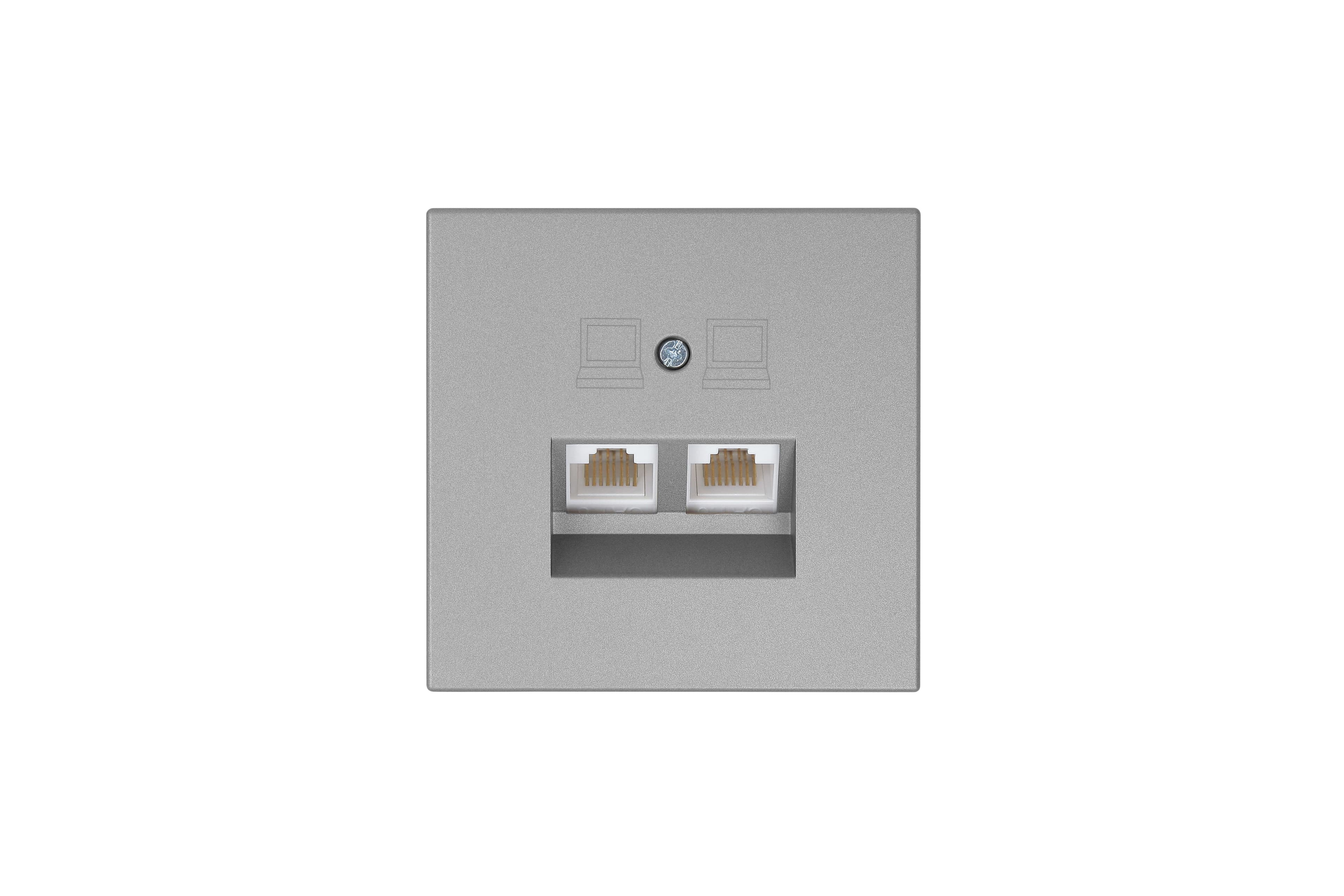 Jasmart FD Никель Розетка RJ45 2-ая, 6 категория