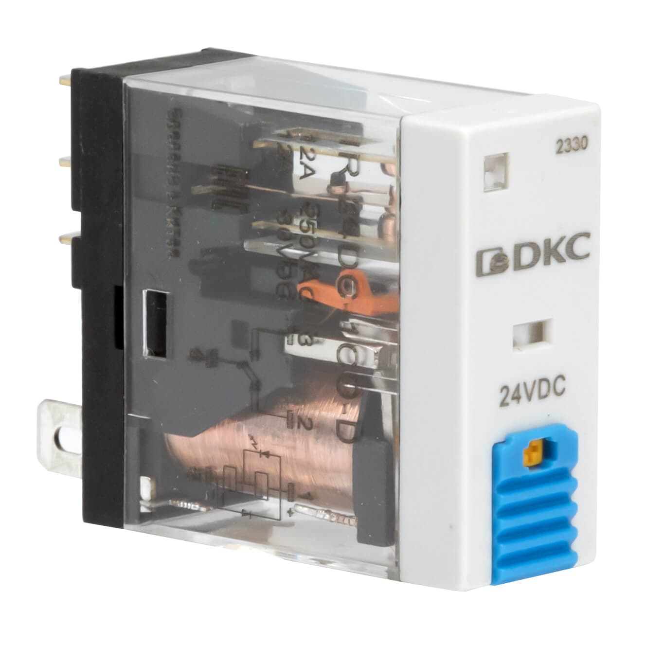 DKC Реле миниатюрное промышленное, 1CO, ком. ток 12А, AgSnO2, напряжение 12V DC, опция: тест-кнопка+светодиод+защитный диод