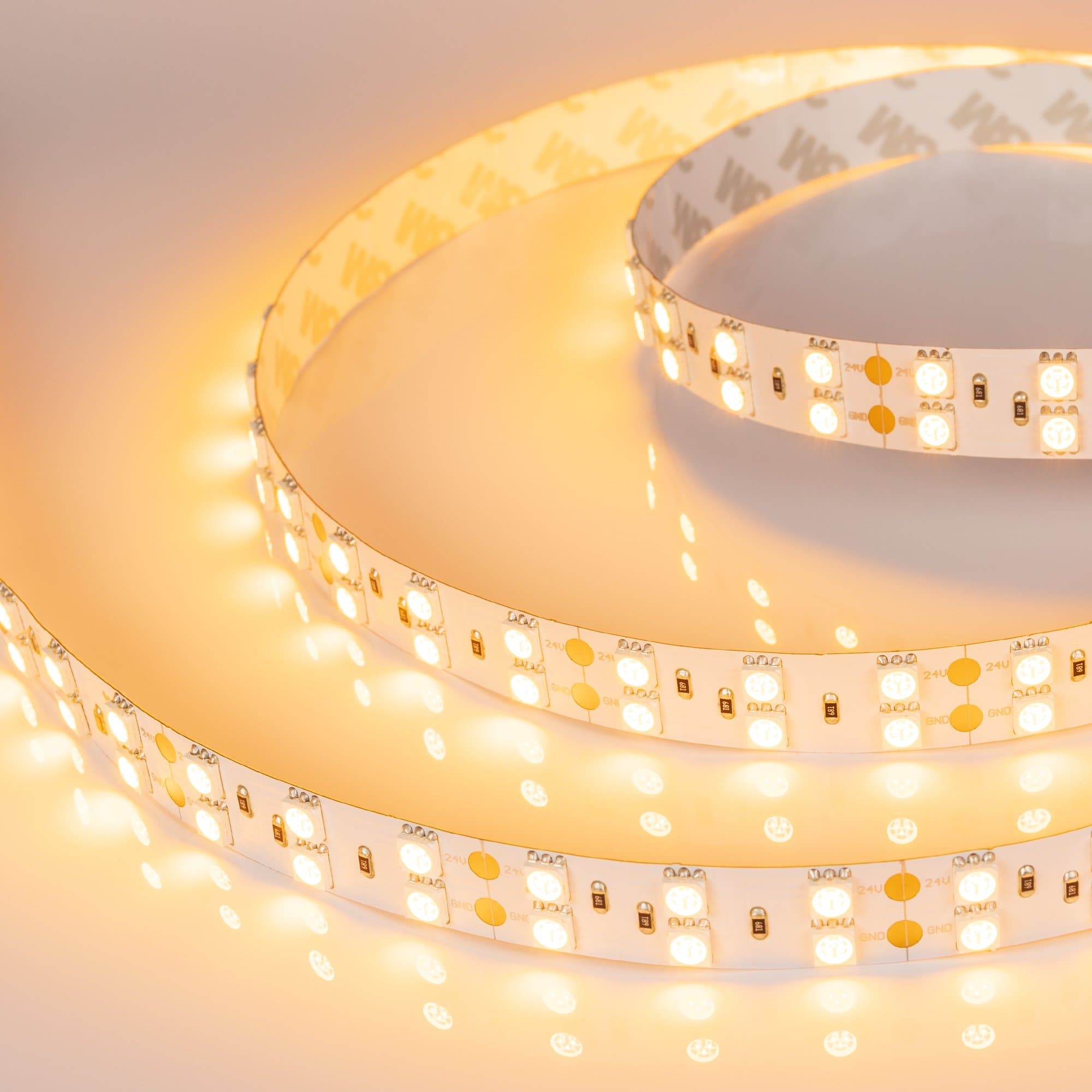 Arlight Светодиодная лента RT 2-5000 24V Yellow 2x2 (5060, 600 LED, LUX) (28.8 Вт/м, IP20) 011263 — миниатюра 3