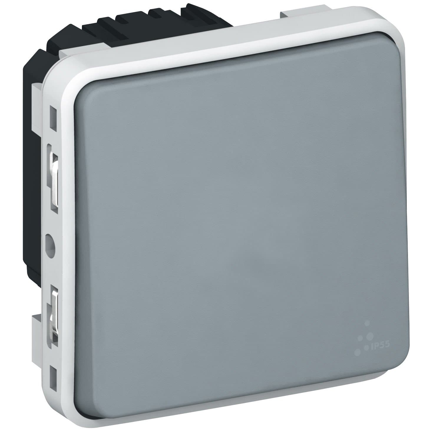 Legrand Plexo Серый Мех Выключатель 1-клавишный с/п с задержкой отключения 069504 — миниатюра 1