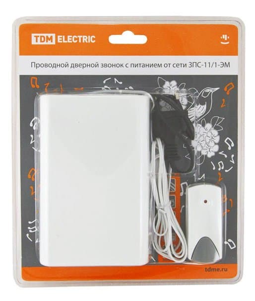 TDM Звонок проводной в эл.сеть ЗПС-11/1-ЭМ (эл.мех, кнопка IP30, AC 230V) SQ1901-0017 — миниатюра 2