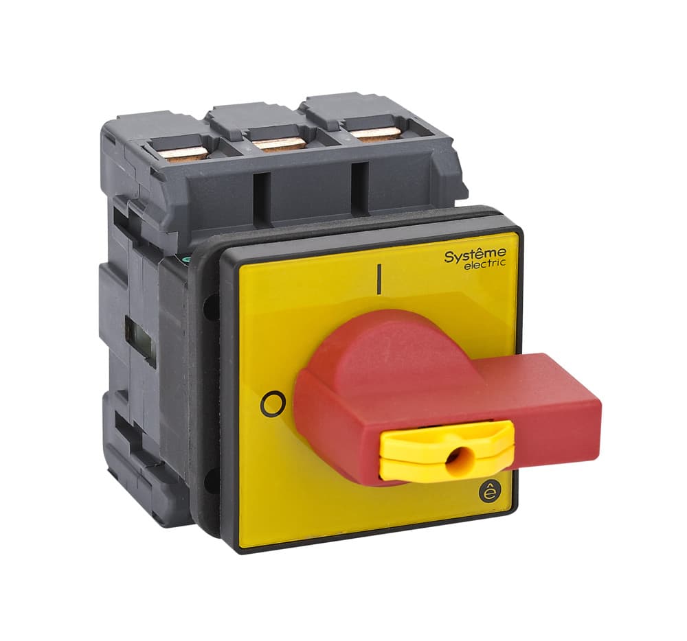 Systeme Electric Выключатель-разъединитель 3P 80A IP20 с красной рукояткой на дверцу 4 винта 1 замок