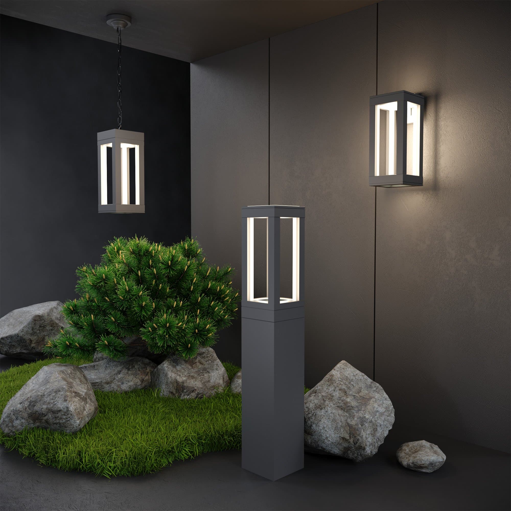 Elektrostandard 1529 TECHNO LED / Светильник садово-парковый серый a051860 — миниатюра 3