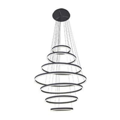 Kink Light 08537,19(4000K) Подвес Тор черный h240 d40+60+80+100+80+60+40 Led 284W (4000K) с пультом ДУ