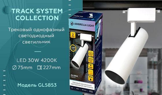 Ambrella Трековый однофазный светодиодный светильник GL5853 WH/BK белый/черный LED 30W 4200K 24° — миниатюра 2