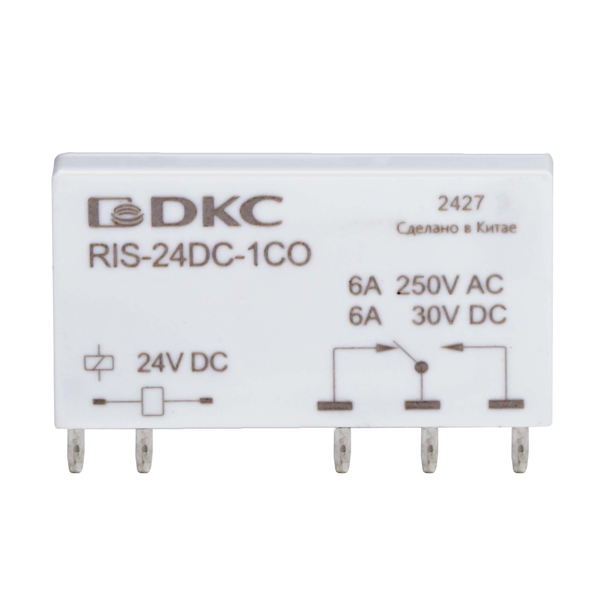 DKC Реле миниатюрное ультратонкое, 1CO, ком. ток 6А, AgSnO2, напряжение 48V DC