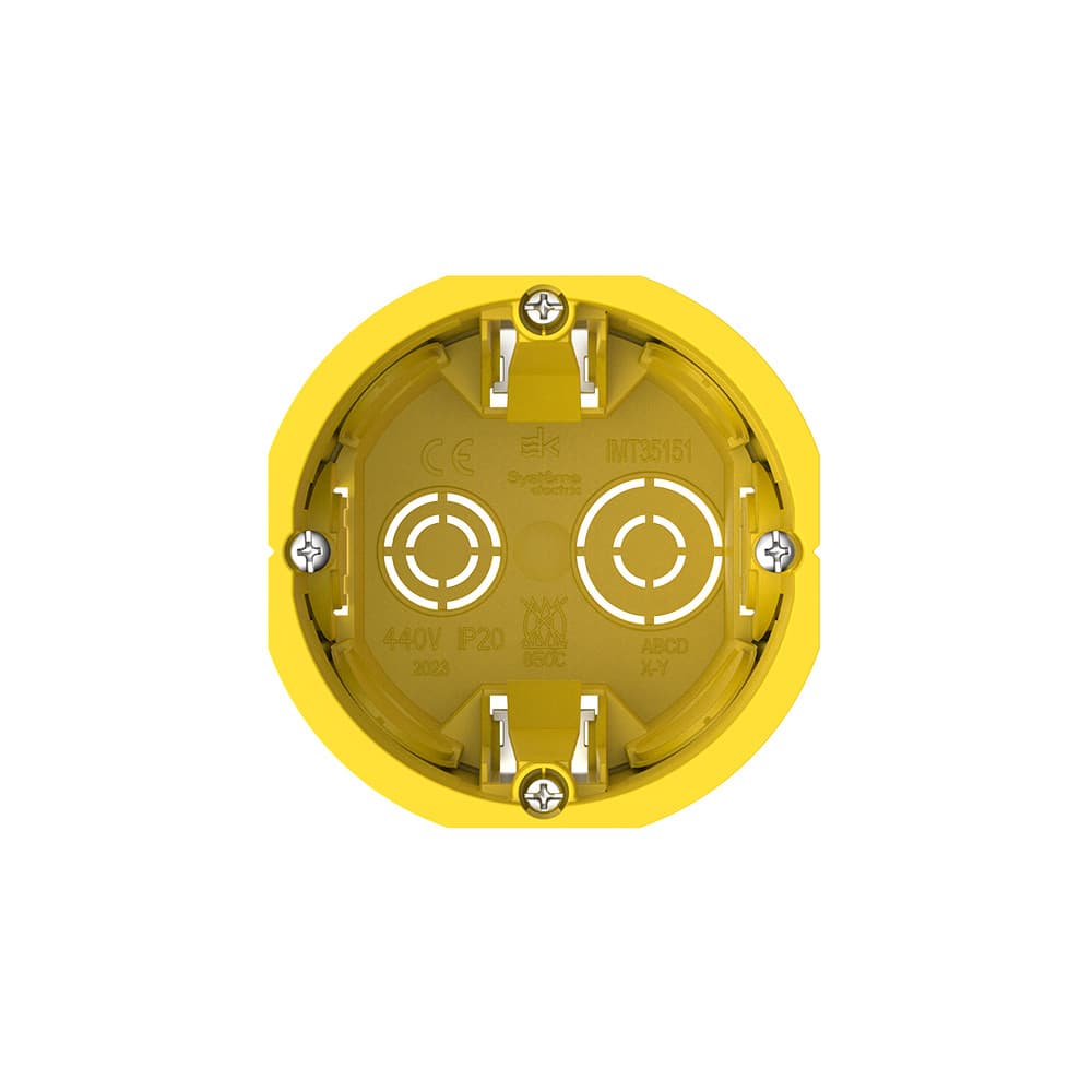 Systeme Electric MultiBox Коробка установочная для полых стен 68(65) х 60 мм Жёлтая (со стикером) — миниатюра 2