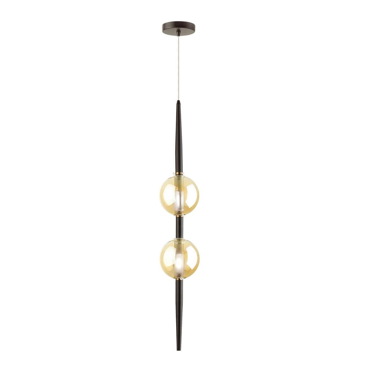 Odeon Light 4684/2 Подвес черный/янтарный G9 2*5W 220V LAZIA — миниатюра 1