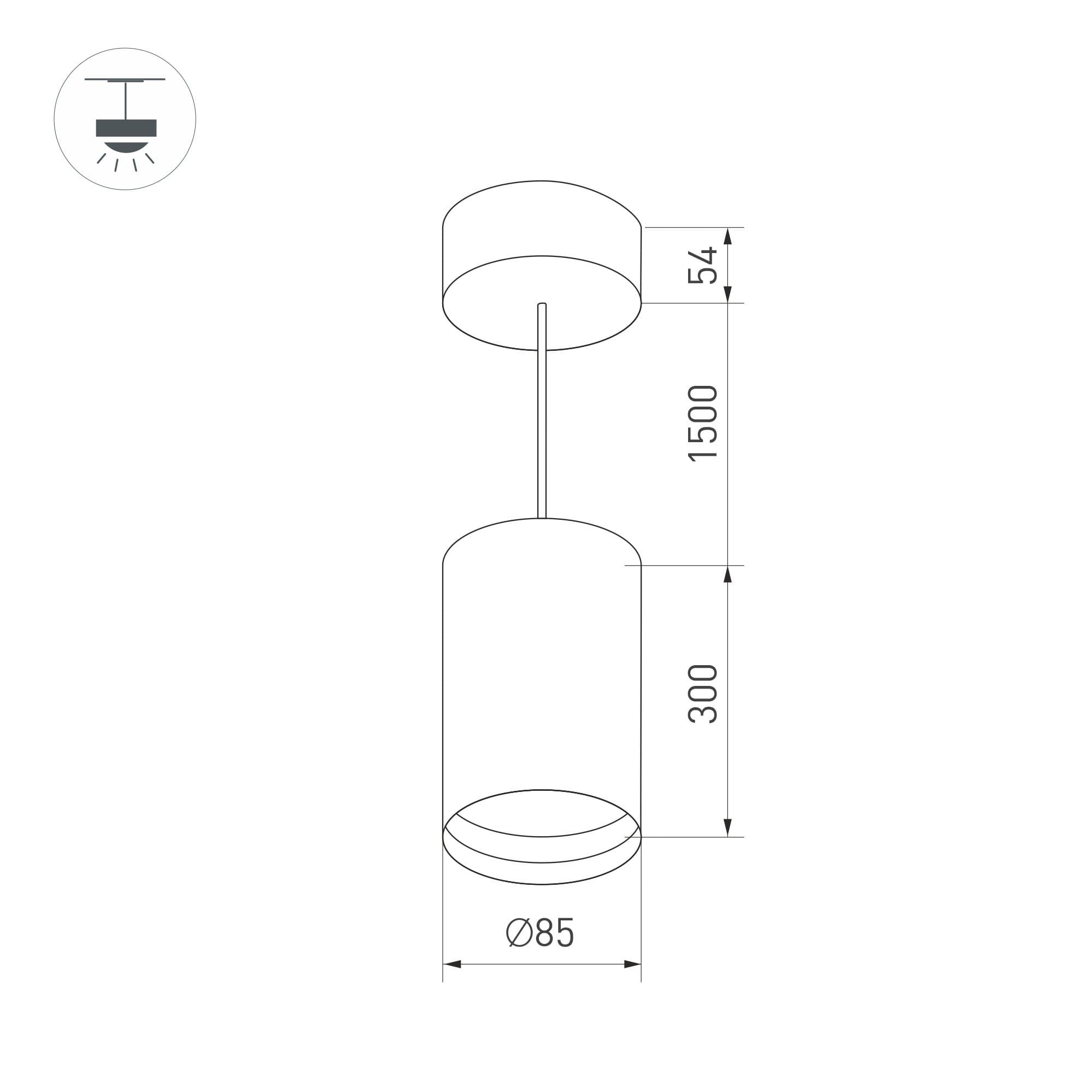 Arlight Светильник SP-POLO-HANG-LONG300-R85-15W Day4000 (WH-WH, 40 deg) (IP20 Металл, 3 года) 027408 — миниатюра 5