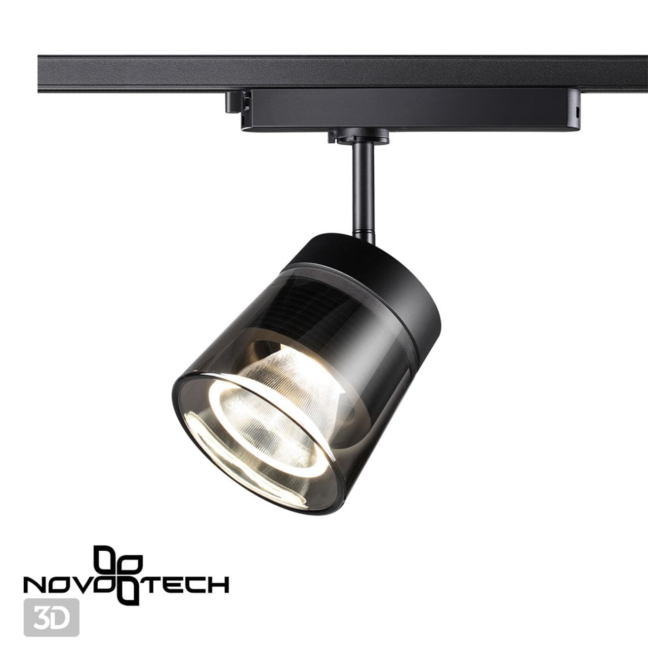 Novotech 358649 PORT NT21 000 корпус черный/плафон дымчатый Однофазный трековый светодиодный светильник IP20 LED 4000K 20W 175-245V ARTIK