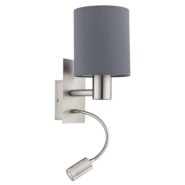 Eglo Бра PASTERI cо светодиодной подсветкой для чтения, 1х40W (E27), 1х3,5W (LED), L150, H380, A195 96479