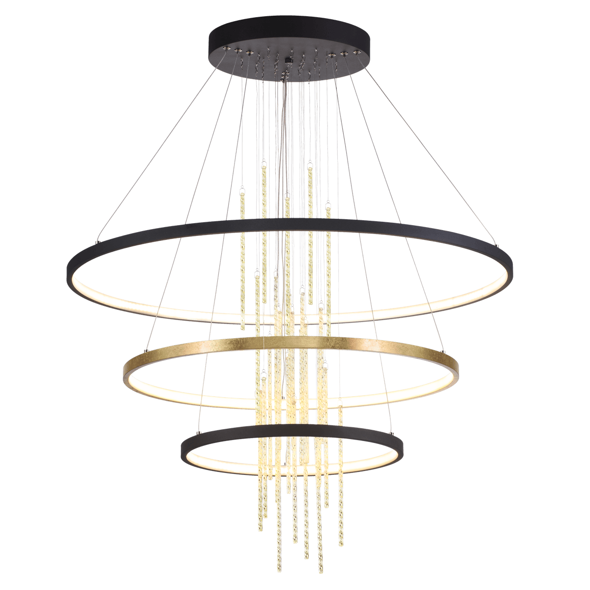Odeon Light 3901/99L ODL20 23 золотистый/стекло/металл Подвесной светильник LED 4000K 113W 220V MONICA — миниатюра 2