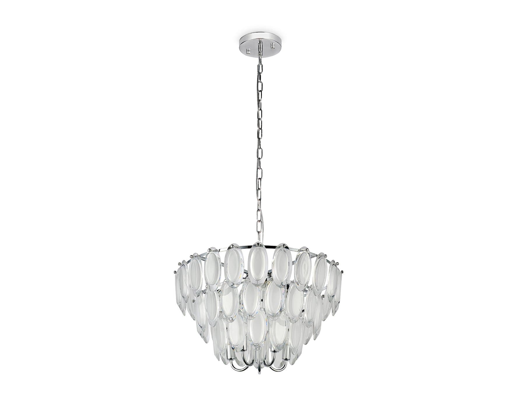 Ambrella Подвесная люстра TR5177/10 CH/CL/FR хром/прозрачный/белый матовый E14/10 max 40W D600*1050 — миниатюра 4