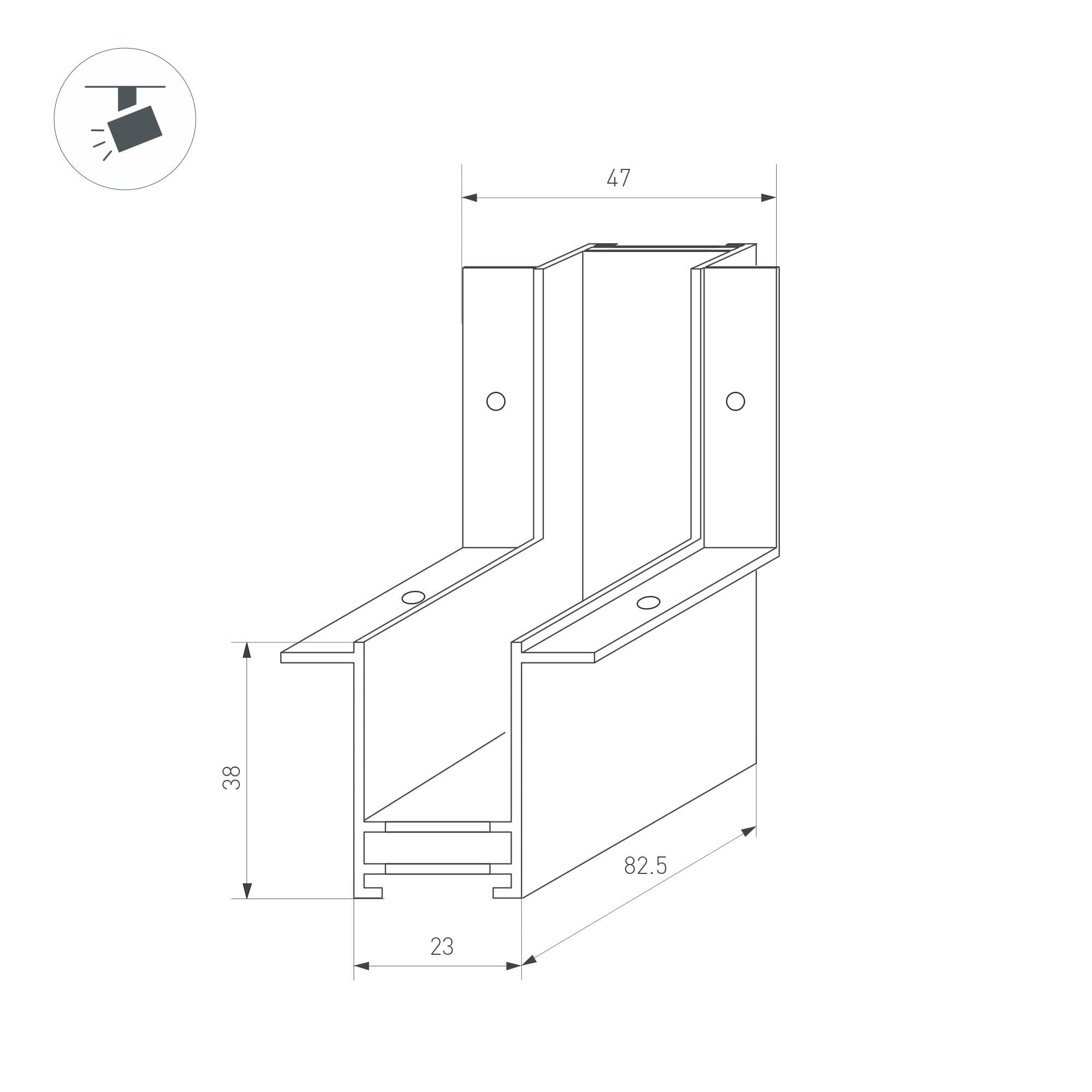 Arlight Коннектор угловой MAG-CON-2538-F-L90-INT (BK, внутренний) (IP20 Металл, 3 года) 034230 — миниатюра 2