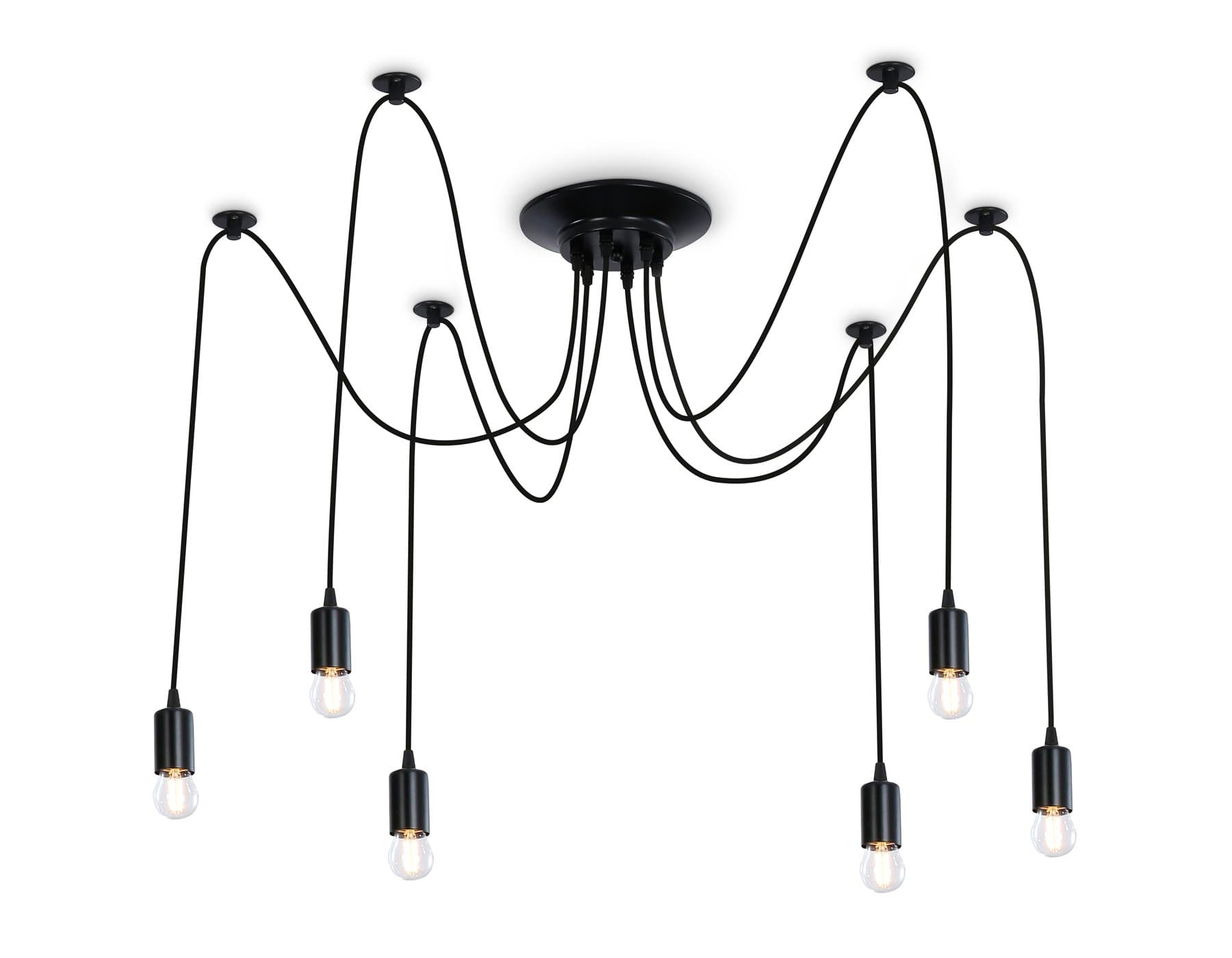 Ambrella Подвесная люстра в стиле лофт TR8178/6 BK черный E27 max 40W D630*910