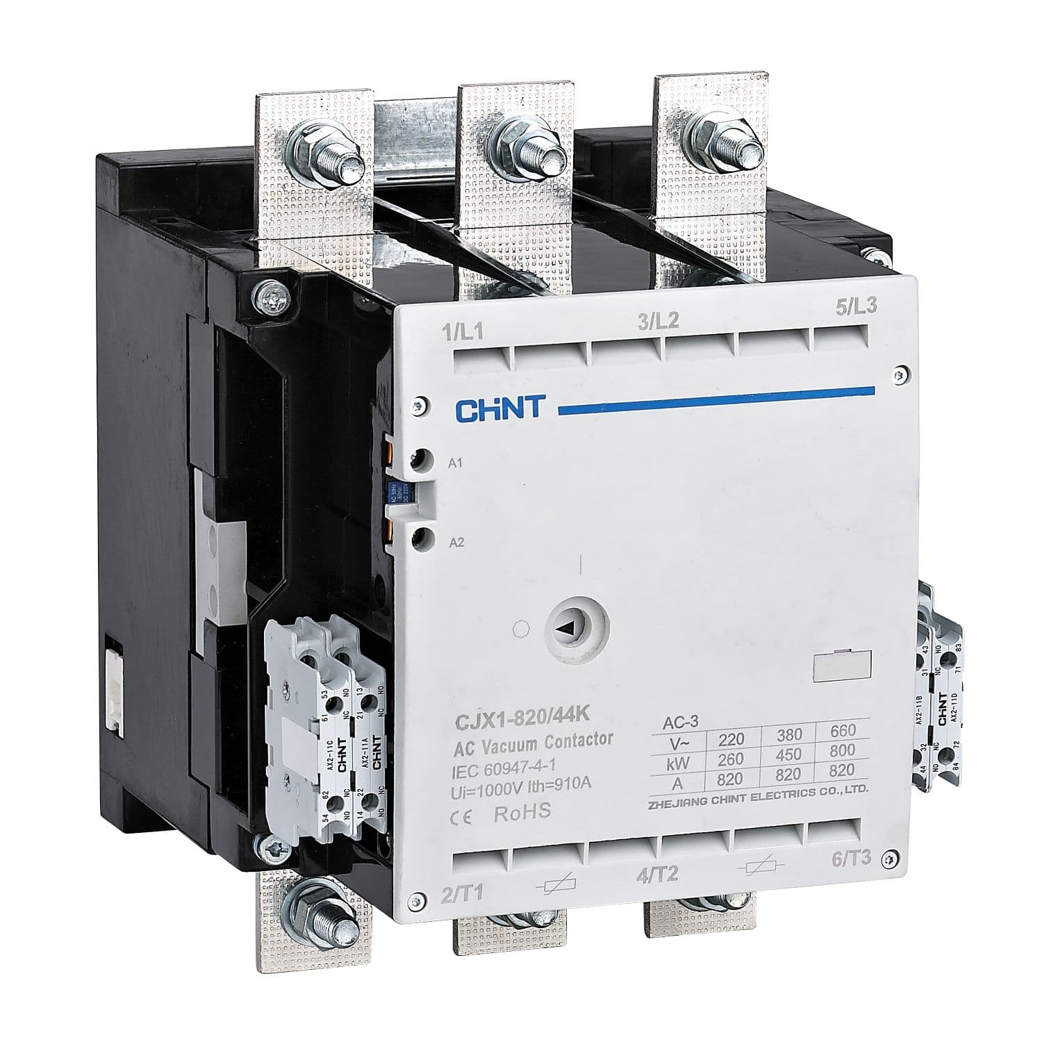 CHINT Контактор вакуумный CJX1-820/44K 820А(АС3) 4НО+4НЗ AC/DC 220В 50/60Гц