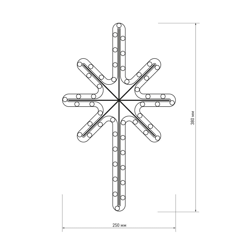 Arlight Фигура ARD-STAR-M2-380x250-36LED Warm (230V, 2.5W) (Ardecoled, IP65) 025313 — миниатюра 3