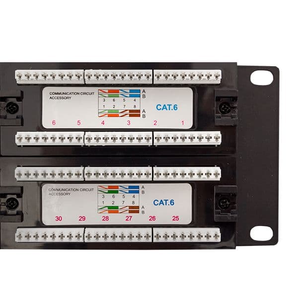 EKF Патч-панель TERACOM CS 19'' Cat.6A 1U полный экран STP 24 порта RJ-45 Dual IDC с органайзером — миниатюра 5