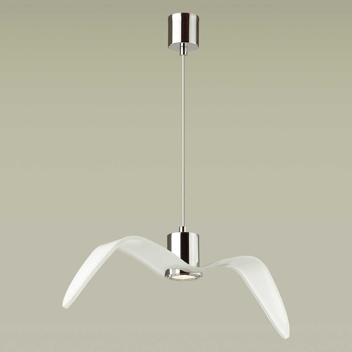 Odeon Light 4903/1C Подвес GU10 1*5W BIRDS PENDANT ODL22 233 белый/хром/стекло — миниатюра 4