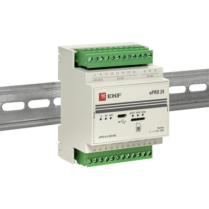 EKF PROxima Контроллер базовый ePRO удаленного управления 6вх\4вых 230В WiFi GSM ePRO-6-4-230-WG — миниатюра 4