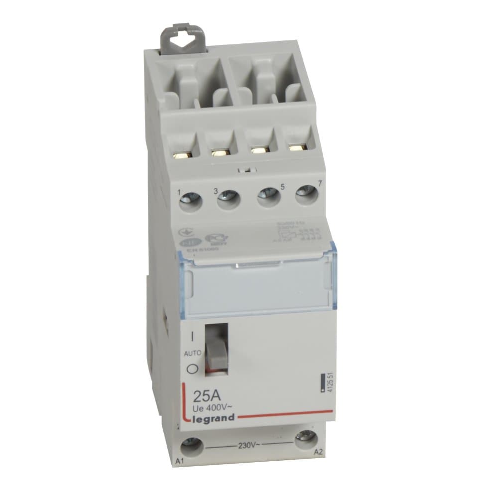 Legrand CX3 Контактор 230V 4НО 25А с руч.уп. 412551