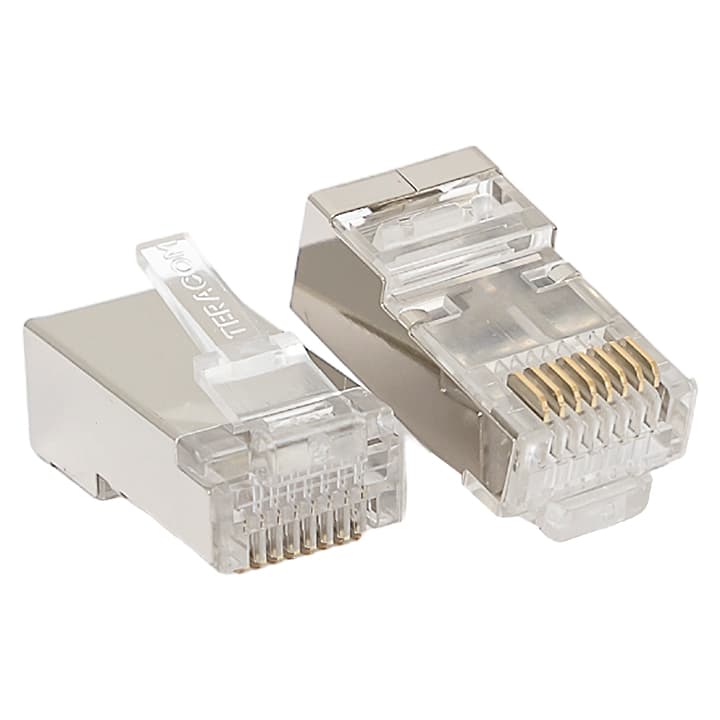 EKF Коннектор RJ-45 TERACOM экранированный 8P8C Cat.5E универсальный (упак.20шт) — миниатюра 2