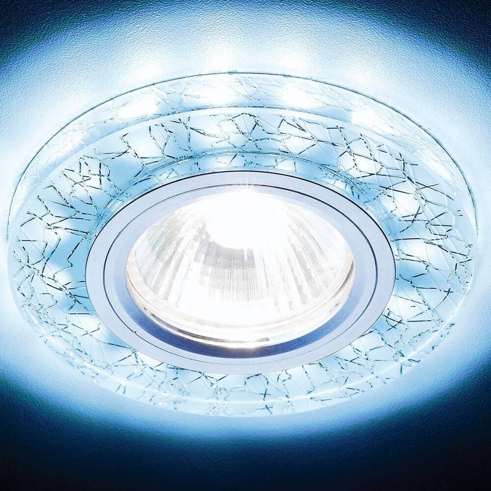 Ambrella Встраиваемый точечный светильник со светодиодной лентой S226 W/CH/C белый/серебро/MR16+3W(LED COLD) — миниатюра 2