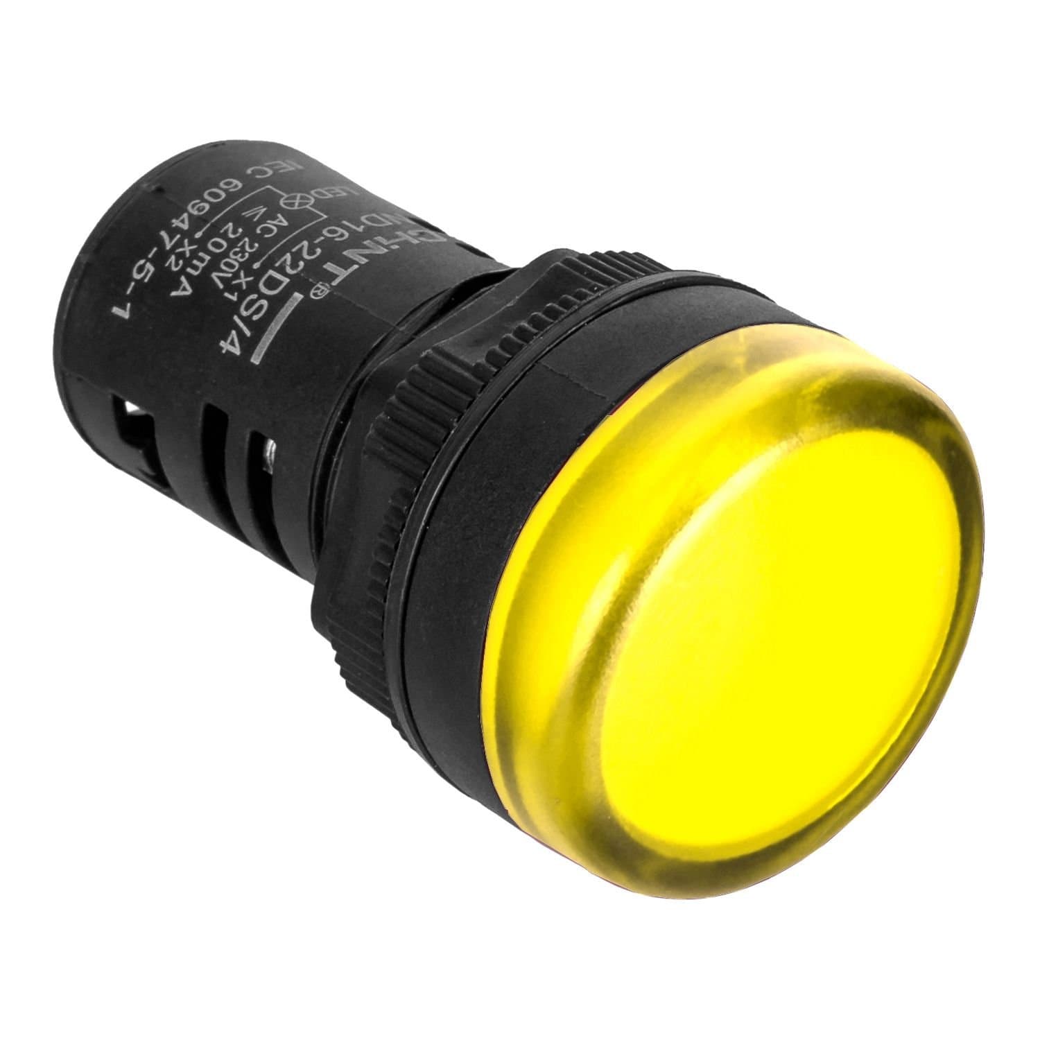 CHINT Индикатор ND16-22DS/2C желтый, компактный, встр. резистор, IP65 АС/DC24В (R)