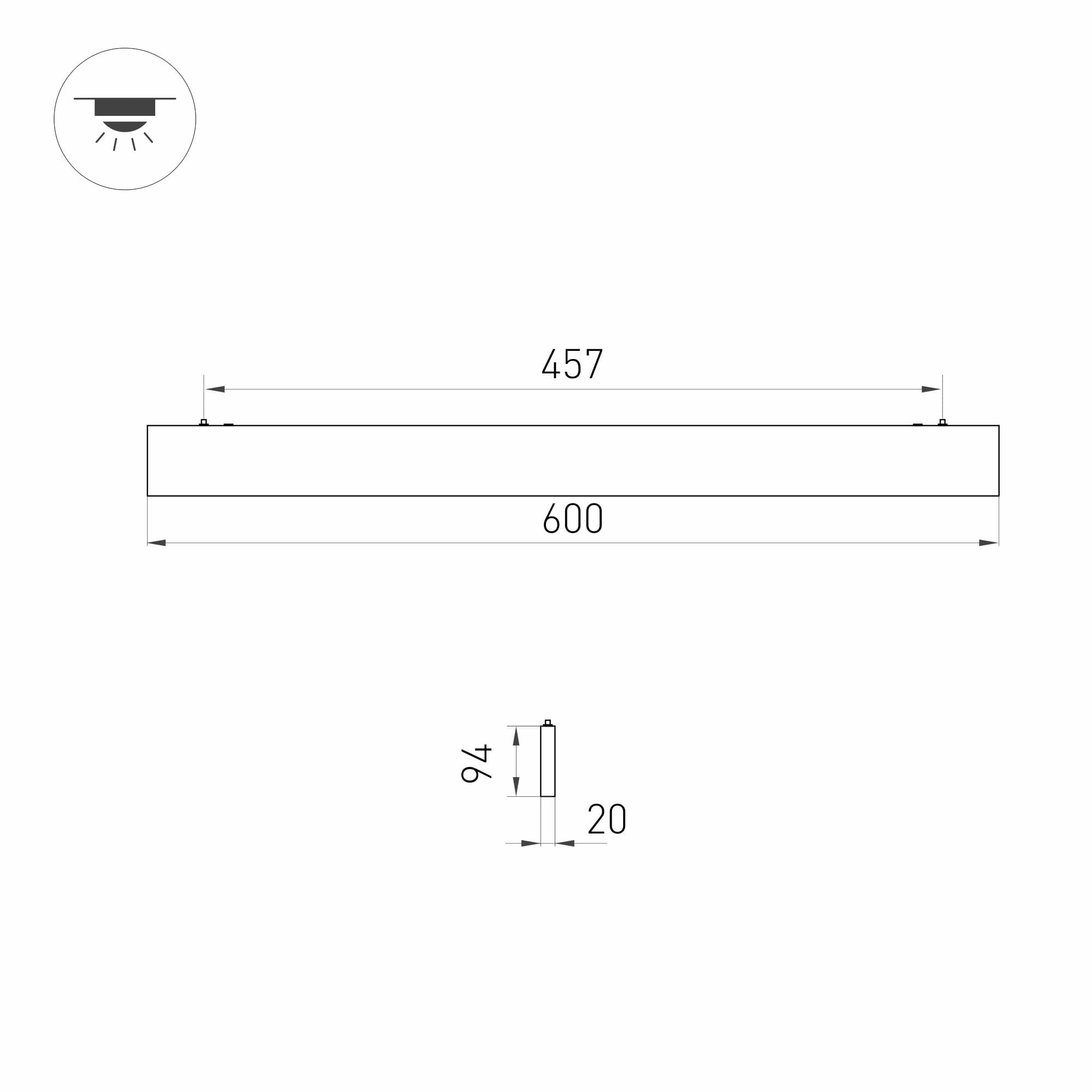 Arlight Светильник ALT-LINEAIR-FLAT-UPDOWN-DIM-S2094-600-25W Day4000 (BK, 100 deg, 230V) (IP20 Металл, 3 года) 031470 — миниатюра 2