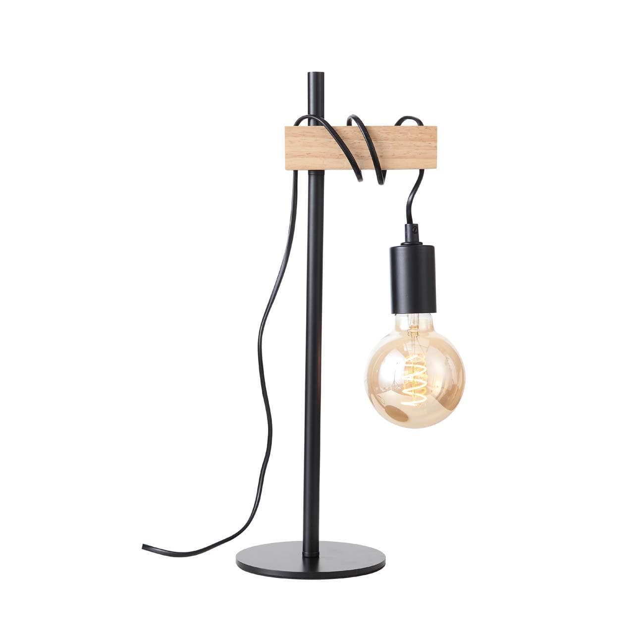 Evoluce SL1142.404.01 Настольная лампа Черный, Светлое дерево E27 1*60W — миниатюра 1