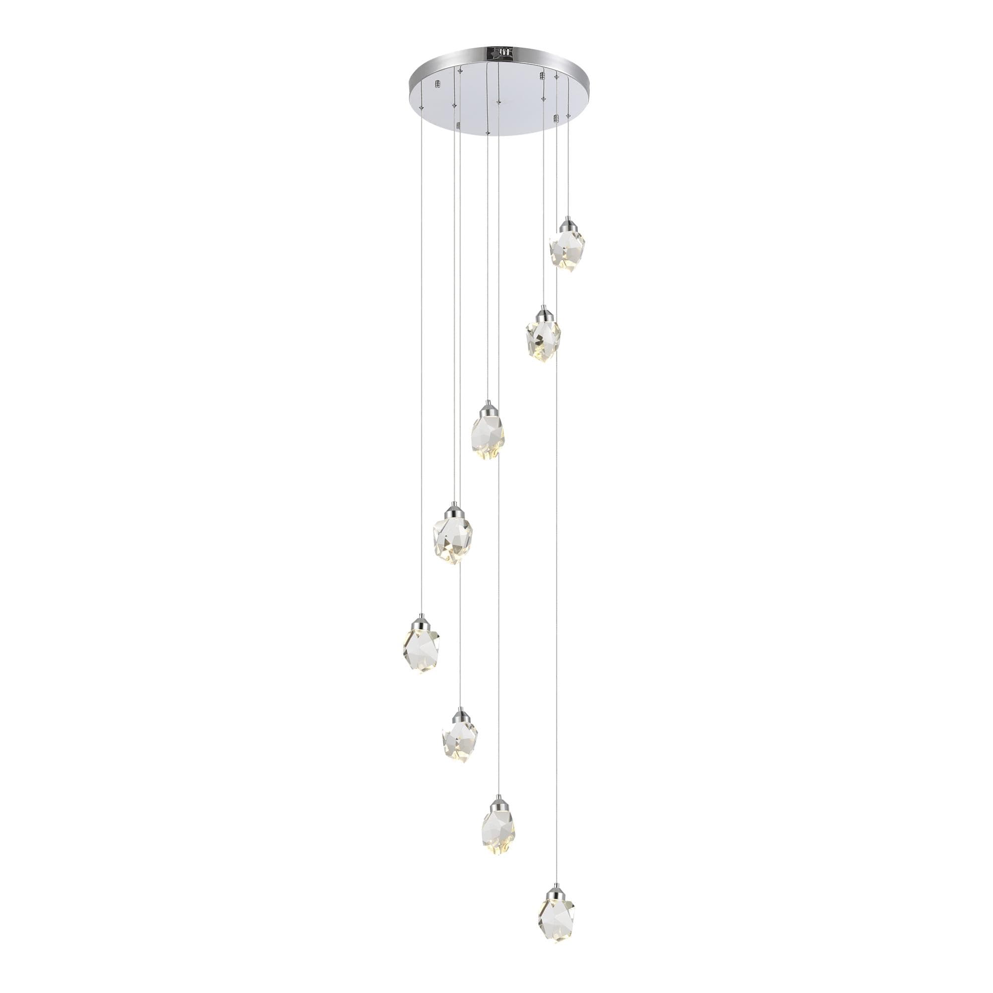ST LUCE SL6114.103.08 Светильник подвесной Хром/Прозрачный LED 8*3W 3000K