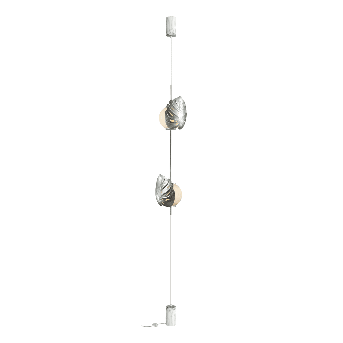 Odeon Light 4865/2FC MODERN ODL_EX22 45 серебристый/белый/стекло Натяжной торшер с выкл. E14 2*40W JUNGLE — миниатюра 2