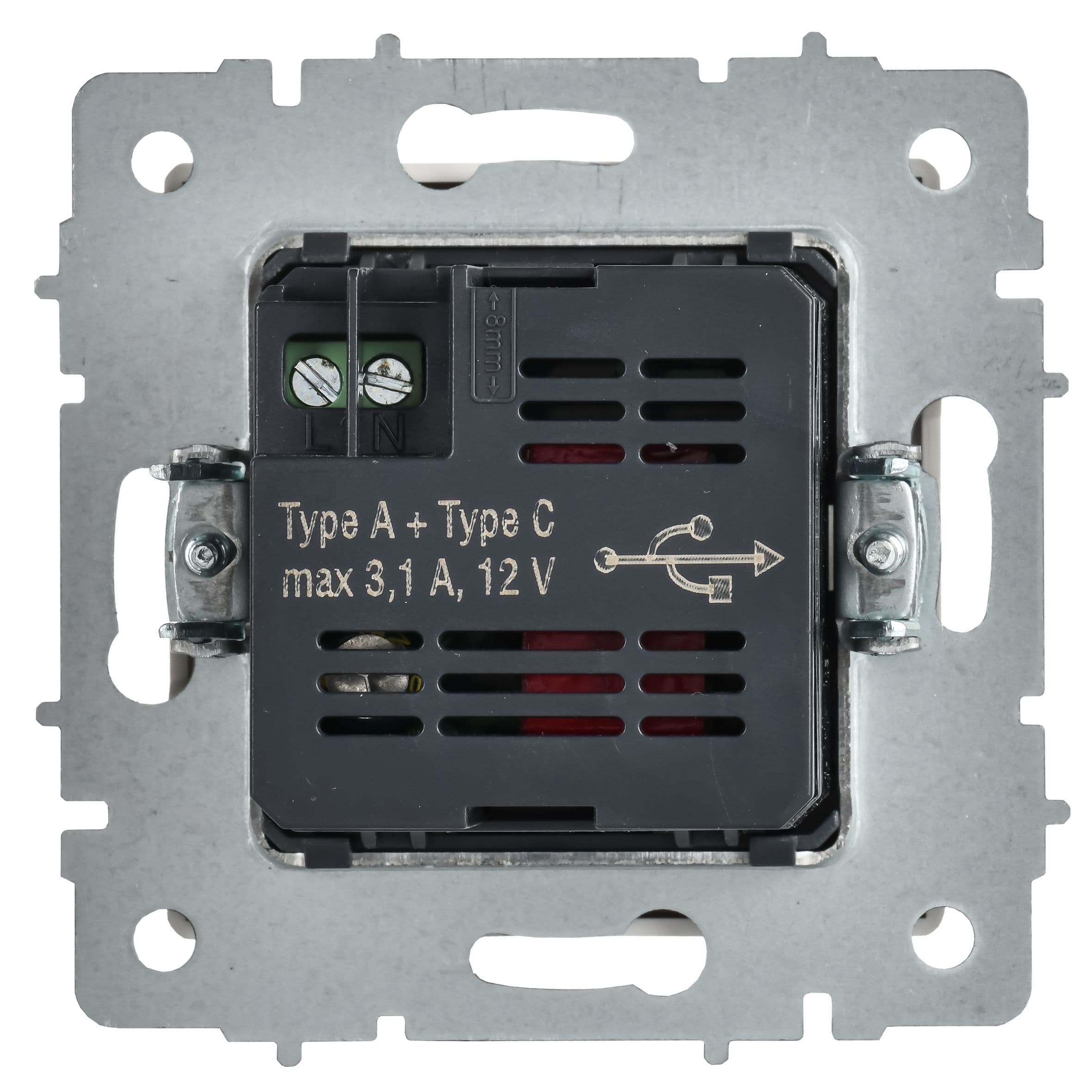 IEK BRITE Роз. USB A+C 18Вт РЮ11-1-БрАБ а/б — миниатюра 3