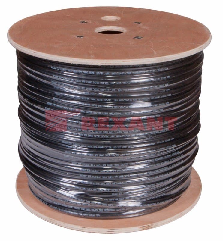 Кабель FTP 4PR 24AWG CAT5e 305м OUTDOOR + ТРОС*1 Rexant 01-0144 — миниатюра 2