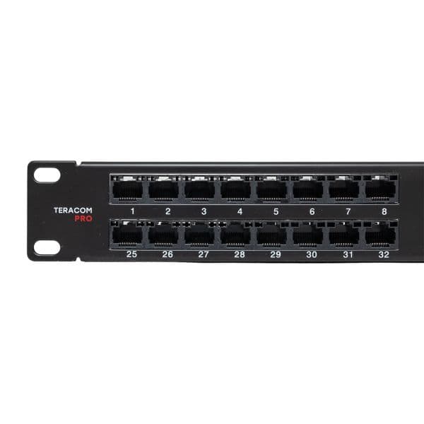 EKF Патч-панель высокой плотности TERACOM PRO 19'' Cat.5E 1U неэкранированная UTP 48 портов RJ-45 Dual IDC с органайзером — миниатюра 2