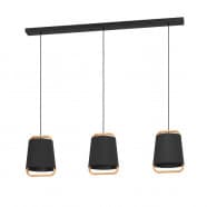 Eglo 390186 Подвес CAMALOZA, 3x40W(E27), сталь, дерево, черный, коричневый