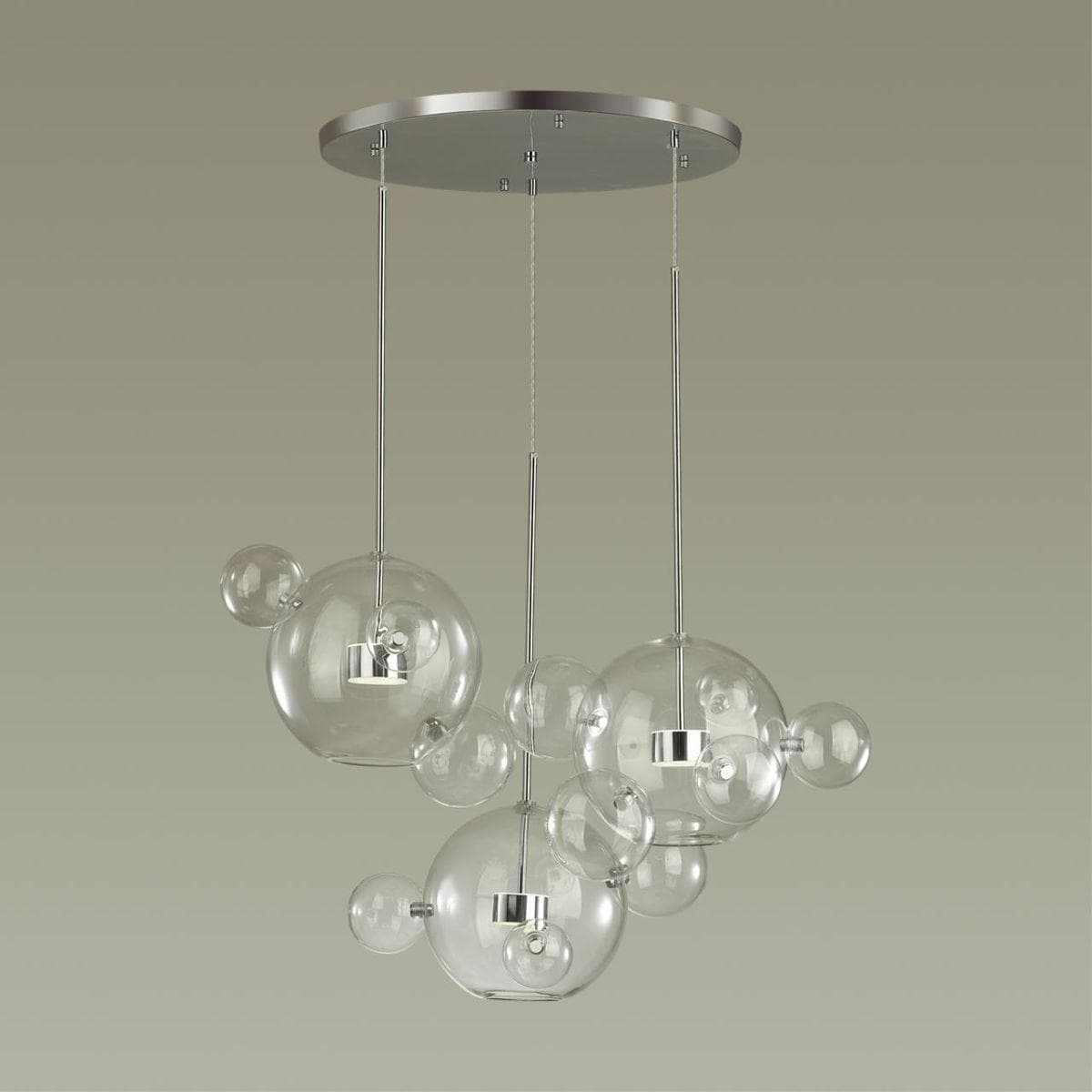 Odeon Light 4802/36LA L-VISION (В 3-Х КОРОБКАХ) ODL22 267 хром/прозрачный/стекло Люстра LED 36W 4000K BUBBLES — миниатюра 4