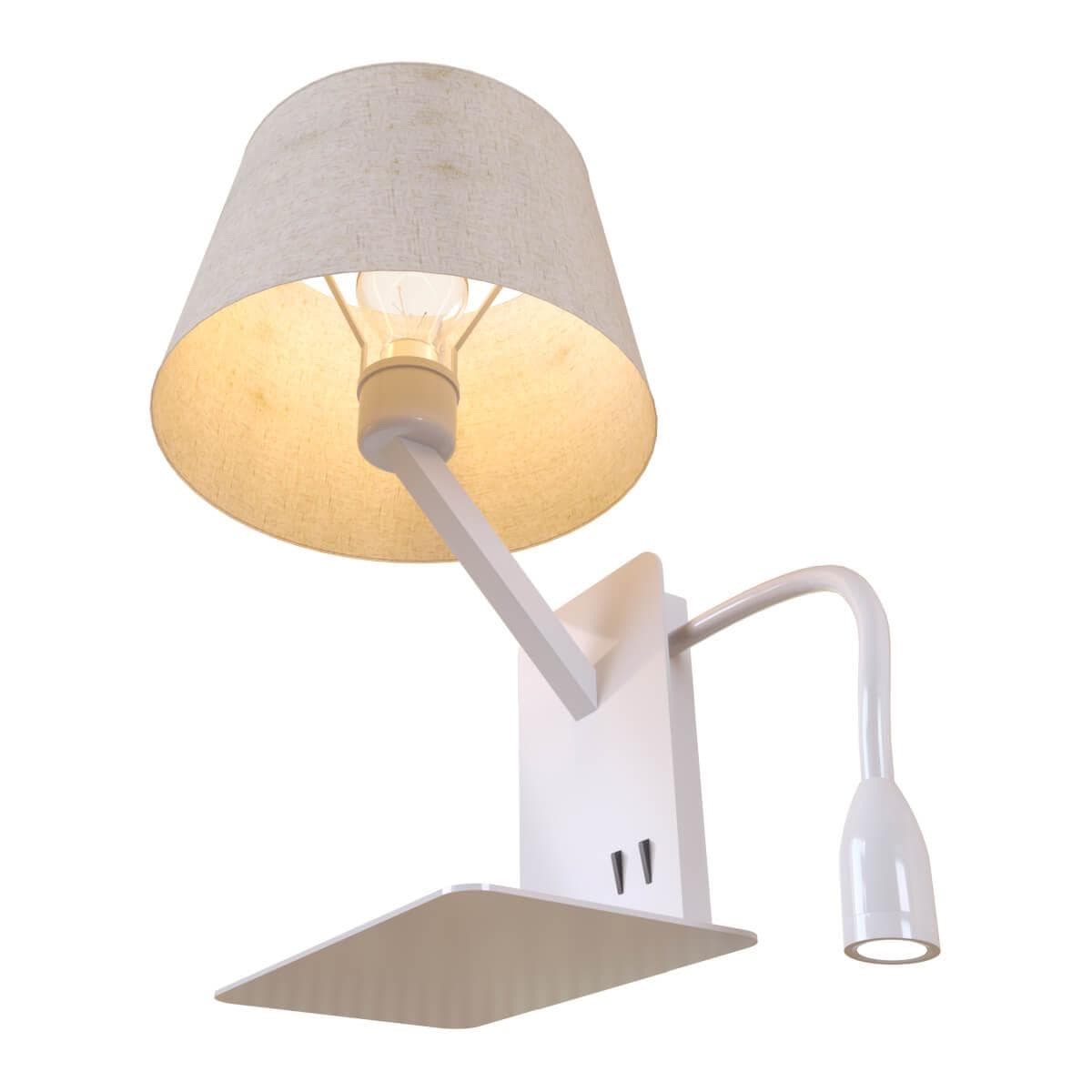 LOFT IT LOFT9993-WH Бра 1xE14 max 40W+LED+USB LOFT9993-WH, шт — миниатюра 2