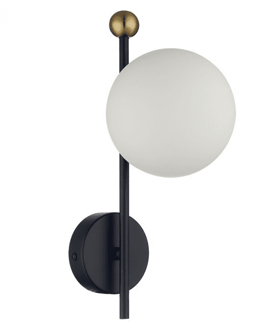 Lumion 6581/1W MODERNI LN24 черный, золотой/белый металл /стекло Настенный светильник E14 1*40W 220V MELODY