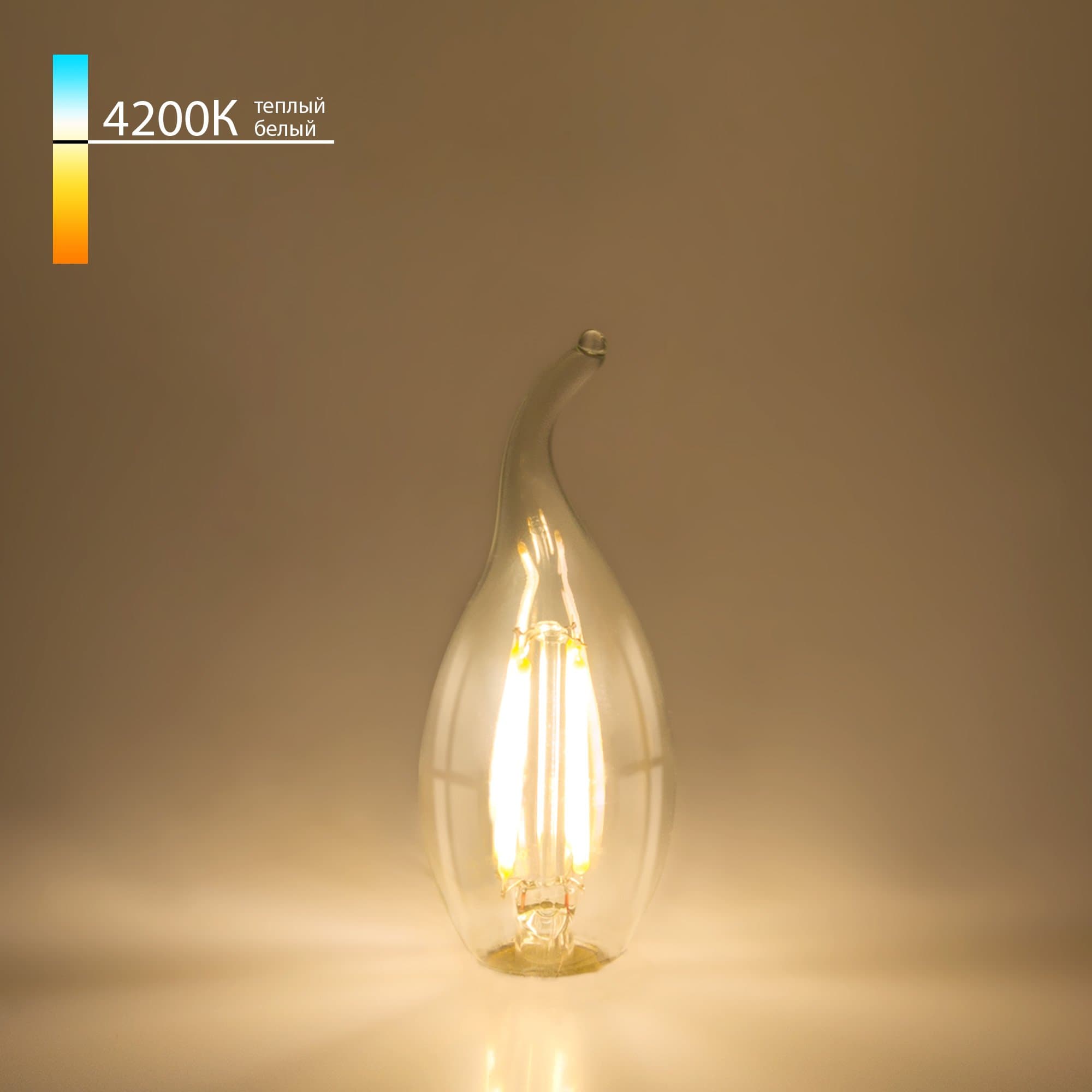 Elektrostandard BLE1429/ Светодиодная лампа Свеча на ветру 9W 4200K E14 (CW35 прозрачный) a050139