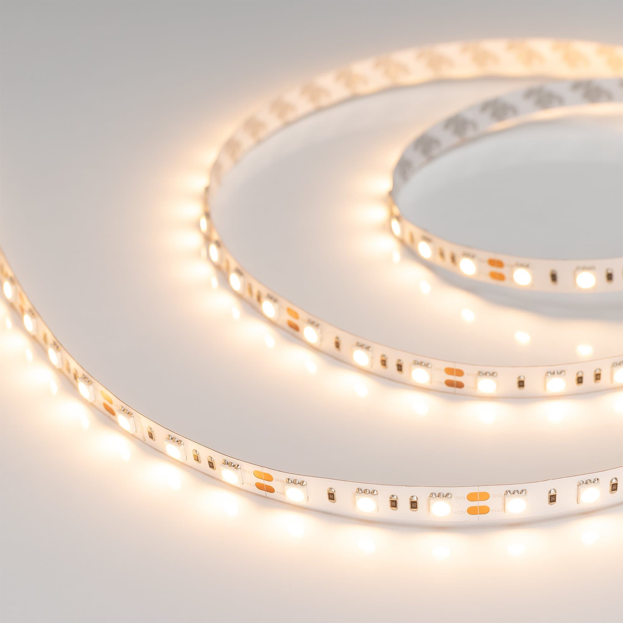 Arlight Светодиодная лента RT 2-5000 12V Warm2700 2x (5060, 300 LED, LUX) (14.4 Вт/м, IP20) 012349(B) — миниатюра 3