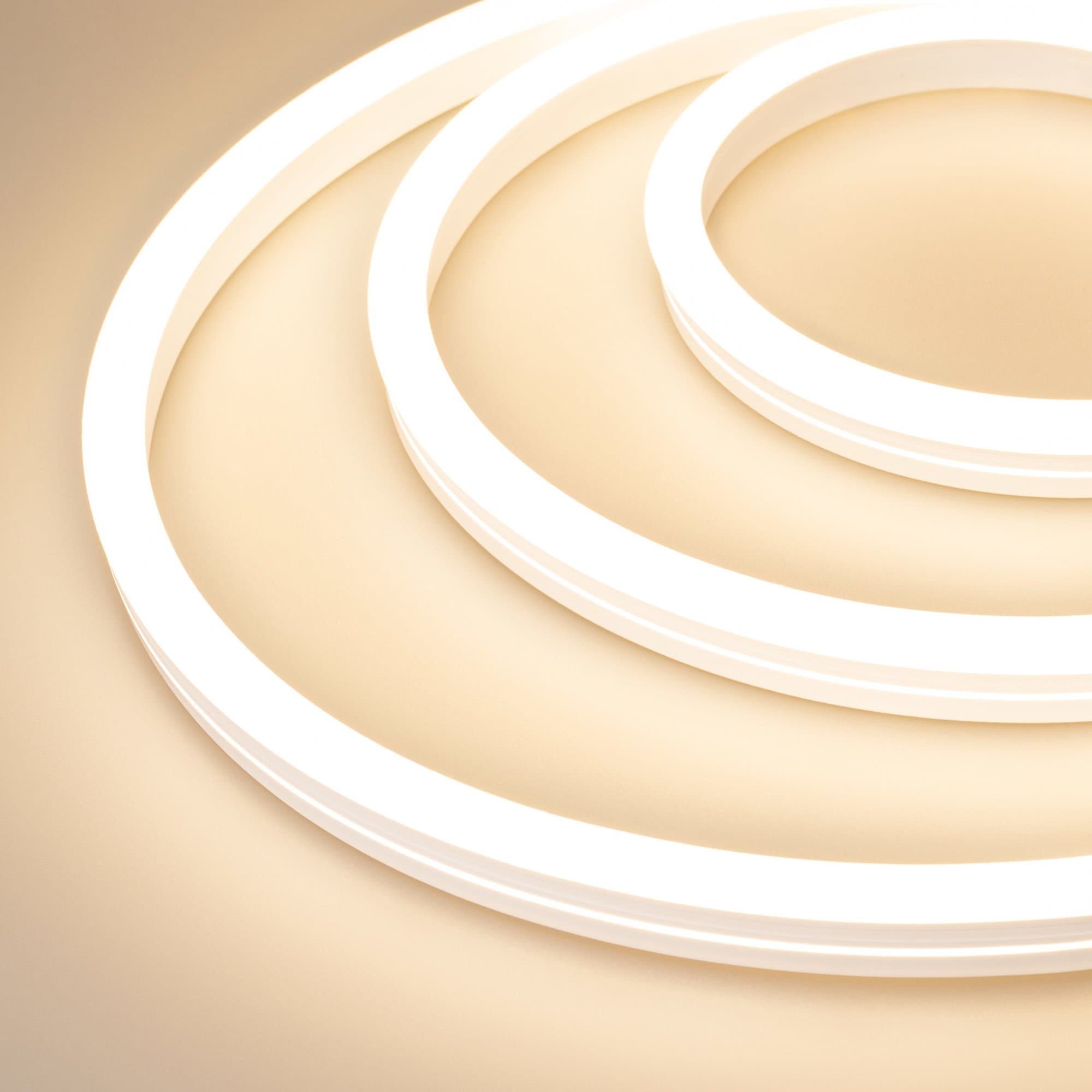 Arlight Лента герметичная MOONLIGHT-SIDE-A140-12x24mm 24V Warm3000 (9.6 W/m, IP68, 2835, 5m, Wire x1) (-) 038602 — миниатюра 1