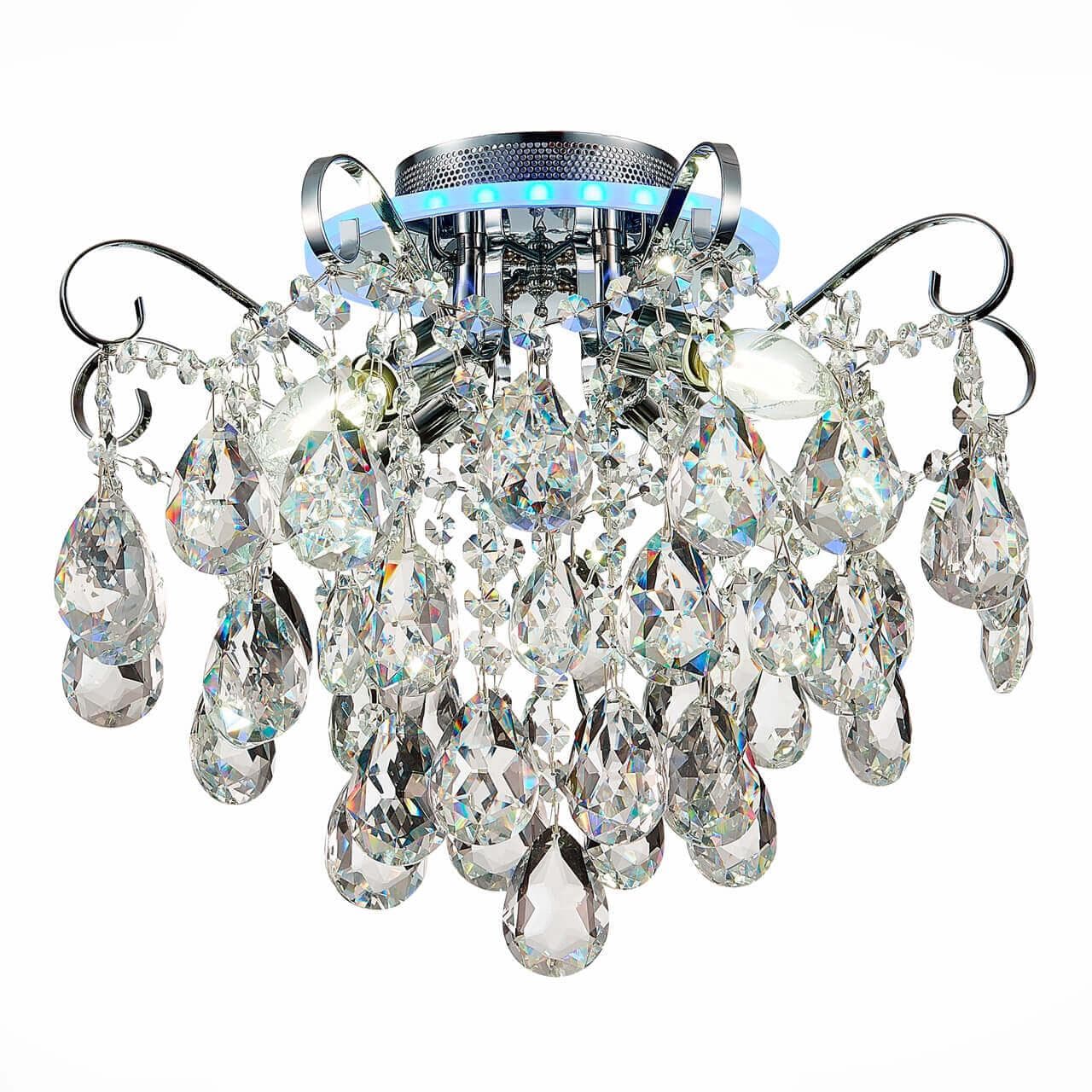 Evoluce SLE160002-04 Светильник потолочный Хром/Прозрачный E14, LED 4+1*40/5(подсветка)W — миниатюра 3