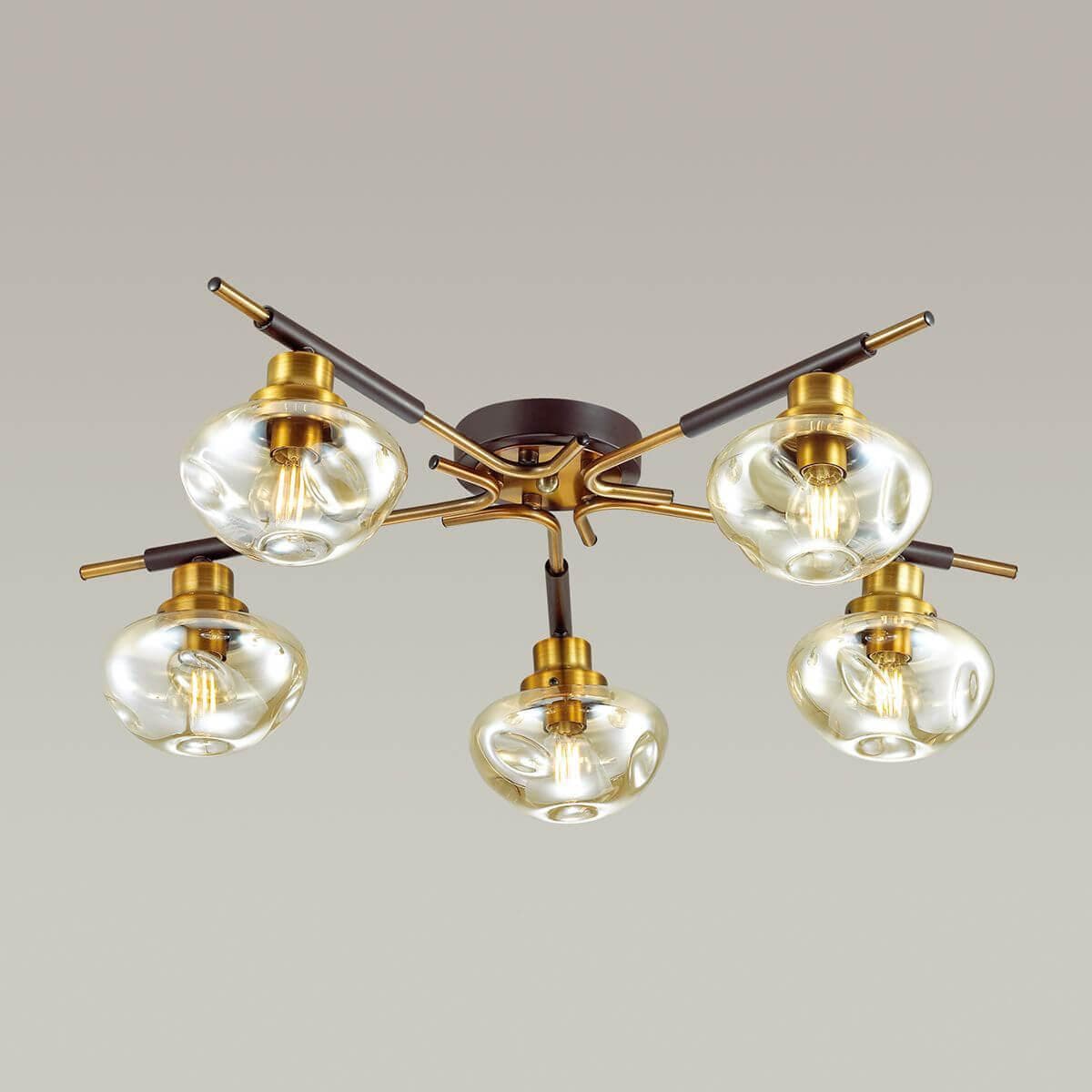 Lumion 4405/5C LN19 064 коричневый, золотой Люстра потолочная E14 5*40W 220V YOSHI — миниатюра 4