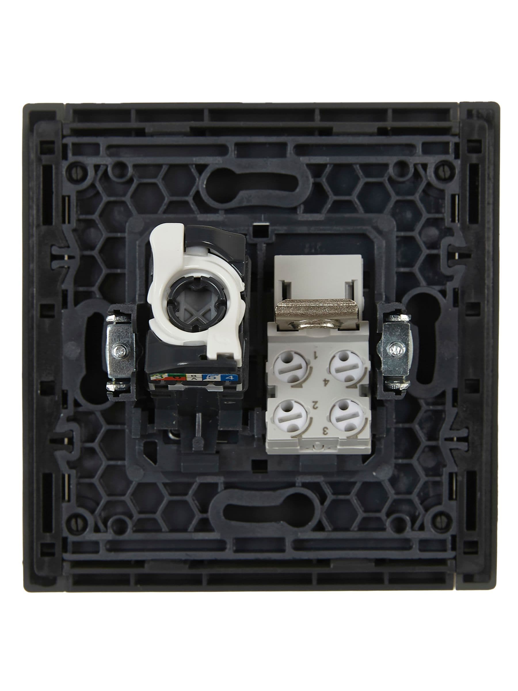 IEK FORTE&PIANO Серый Розетка двойная RJ11+RJ45 кат.5E FP335 — миниатюра 3