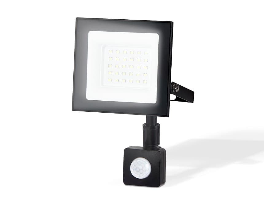 Ambrella Прожектор светодиодный с датчиком движения ST8113 BK черный IP65 LED 6500K 30W 134*116*26