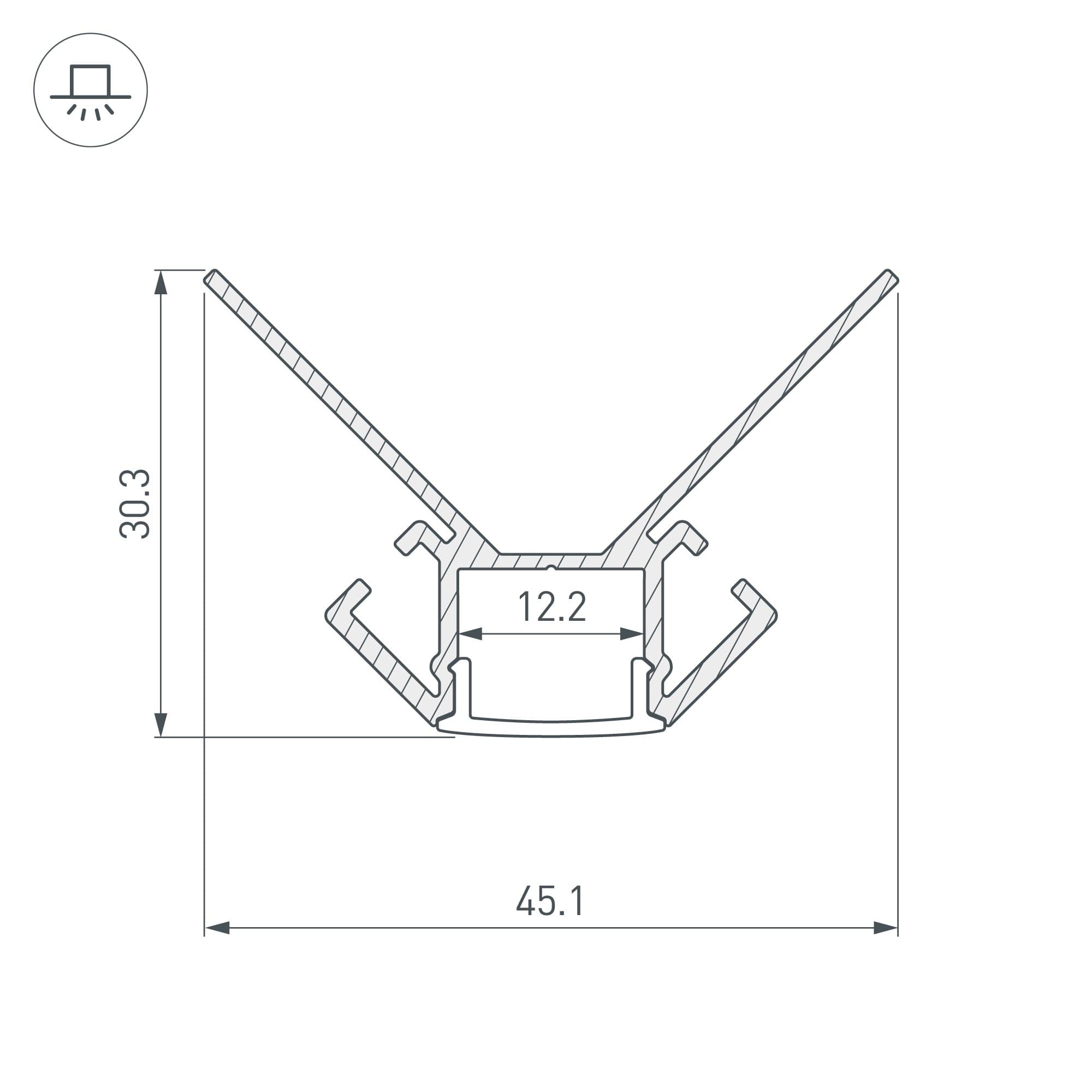 Arlight Профиль ARH-DECORE-S12-EXT-2000 ANOD внешний (Алюминий) 023889 — миниатюра 4