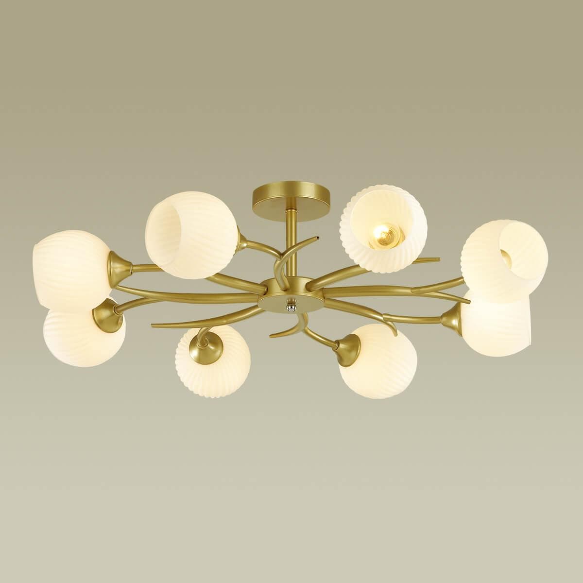 Lumion 4545/8C COMFI LN21 051 матовое золото, белый Люстра потолочная E27 8*60W 220V GISELLE — миниатюра 4