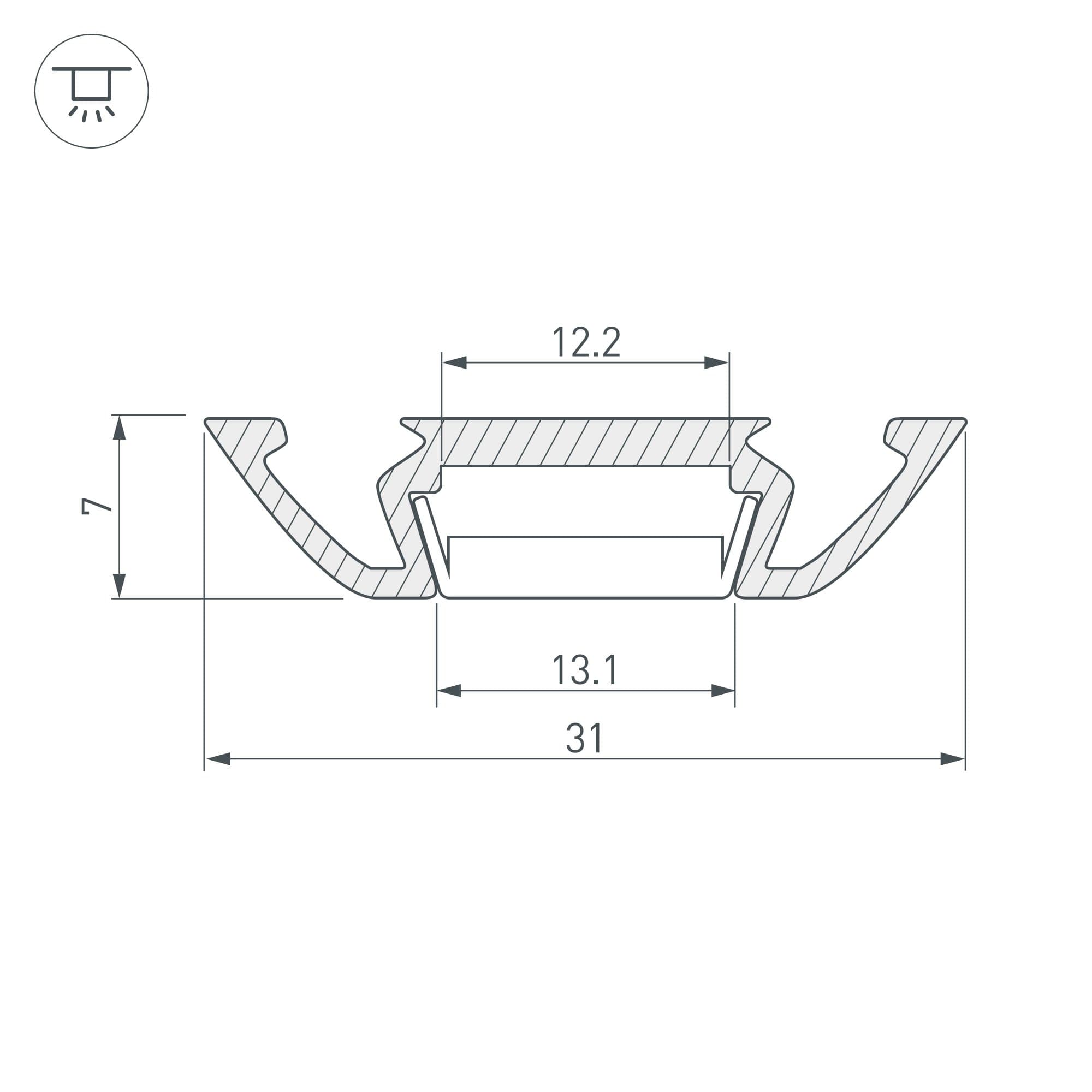 Arlight Профиль PHS-A-2000 ANOD (Алюминий) 013215 — миниатюра 3